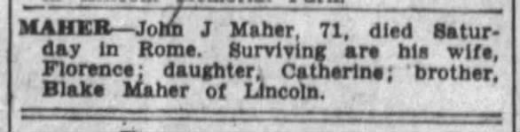John Maher death notice